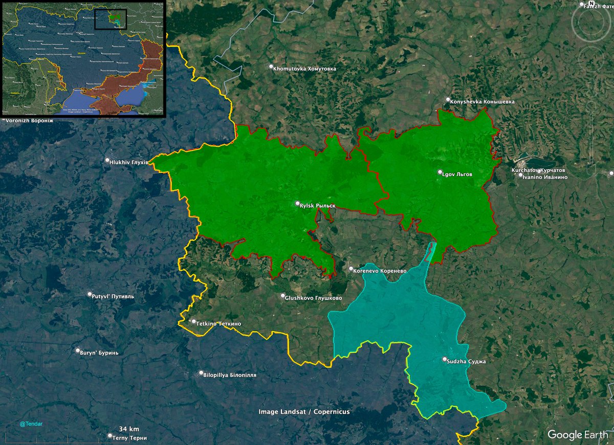Pro-Russian war bloggers are "encouraging" civilians in the districts of Rylsk and Lgov to leave the area. They also add that they do not want to add "panic" to the situation and urge to stay calm, but it is obvious that those are just words. Russian units are not getting things