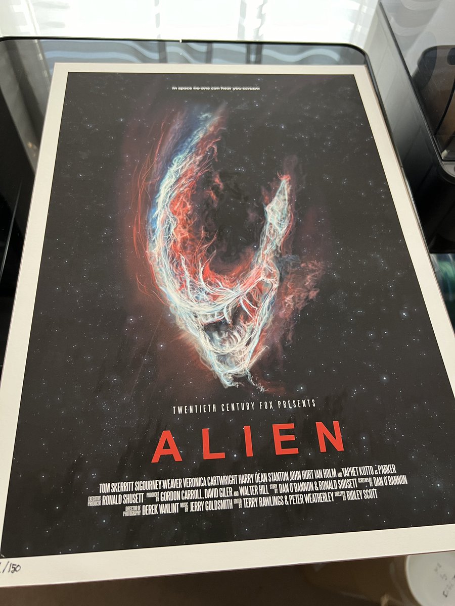 pirate_scumm's tweet photo. And got the awesome Alien print from @philshelly ready for a frame 👍 https://t.co/wAIYxnThpG