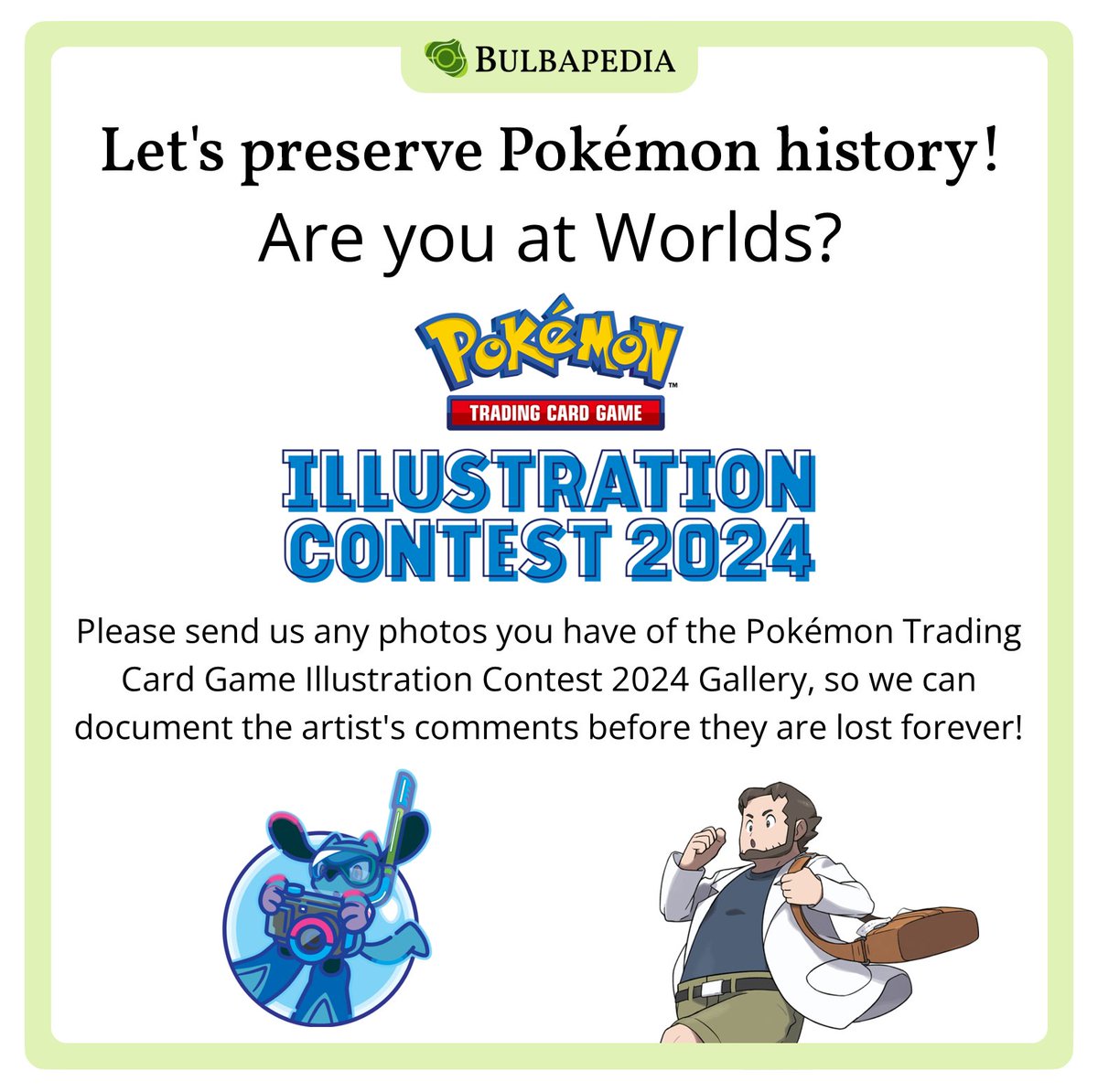 Bulbapedia's tweet photo. Like Professor Birch, we need your help conducting research in the field! 👇 https://t.co/r7NMEiRvvh
