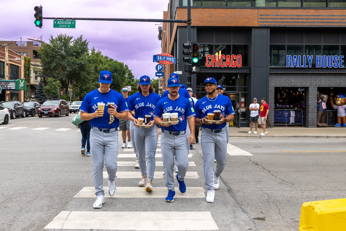 BlueJays's tweet photo. POV: You see your fave team’s rookies making a coffee run in full uni 🤣 https://t.co/Q6m5Geg2LS