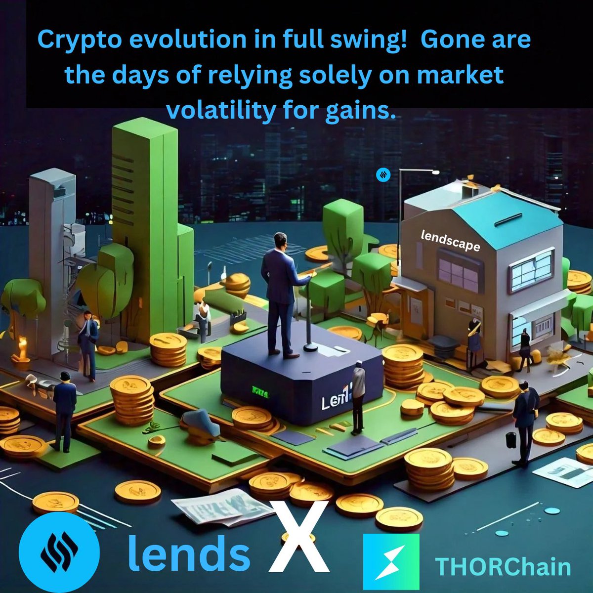 DEFIRUSH_'s tweet photo. Crypto evolution in full swing!  

Gone are the days of relying solely on market volatility for gains. 

With DeFi lending and staking protocols, platforms like #Lendscape open new doors to wealth creation.

 Invest smart, earn more, and minimize risk @Lends_so  @THORChain https://t.co/FkacKSp77q