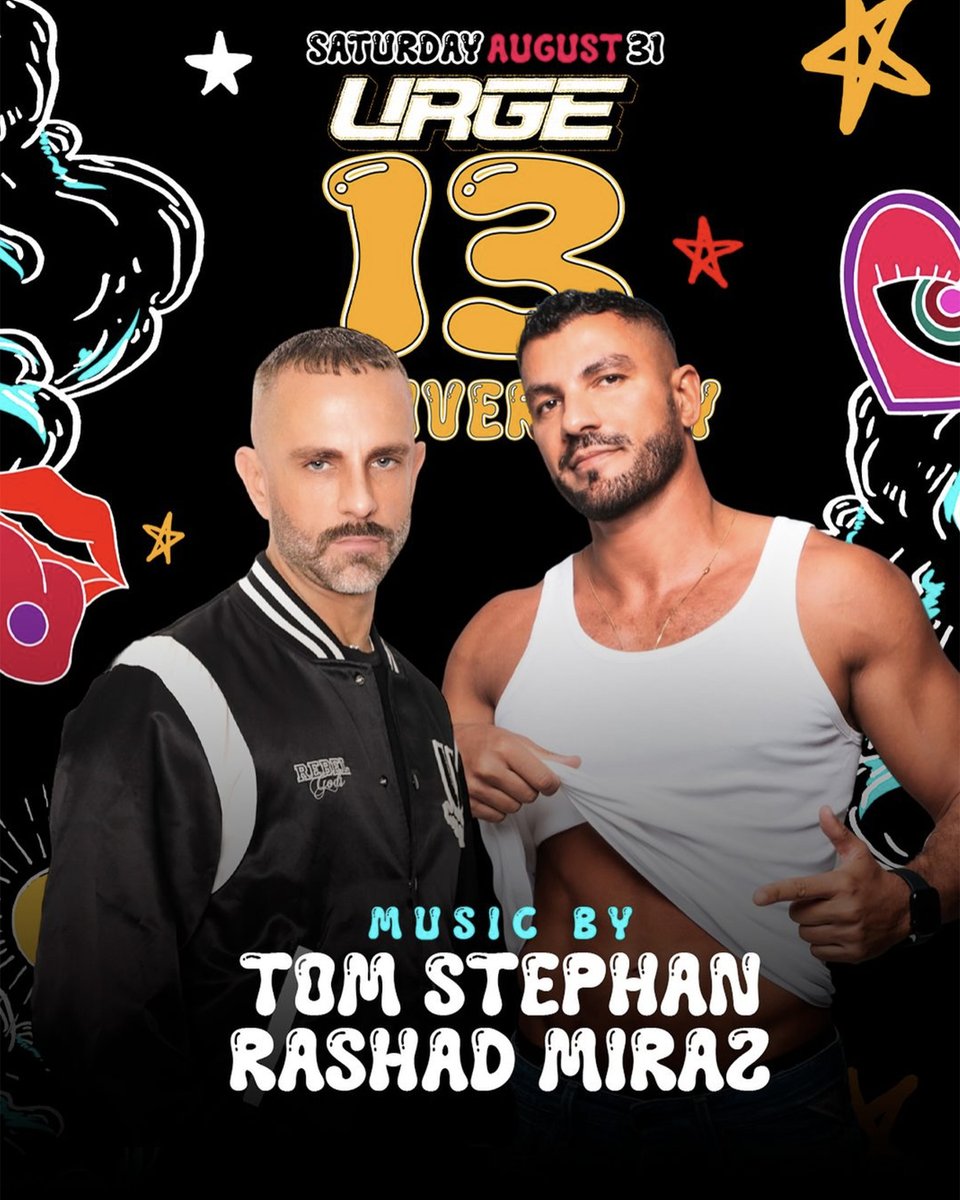 Get ready to celebrate URGE’s 13th Anniversary at Miami’s favorite club, M2!

Join us on August 31 for an unforgettable night with beats by Rashad Miraz and Tom Stephan.

Don’t miss out get your tickets now at urgemiami.com

#VisitMiamiLGBTQ #MiamiandMiamiBeach