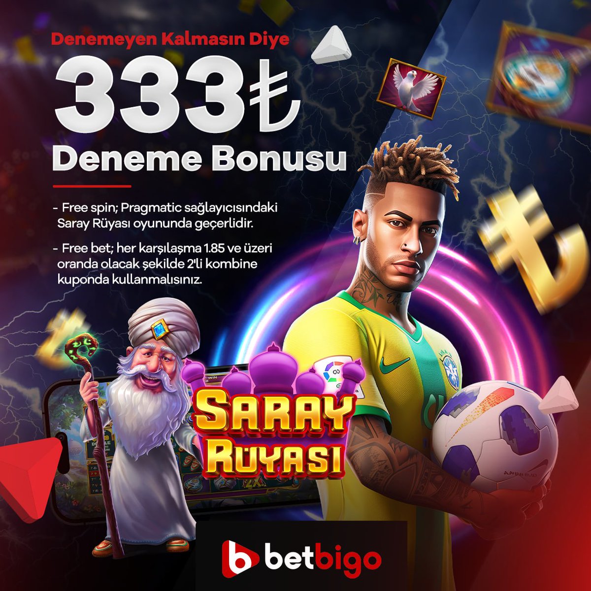 333 TL Freebet veya 333 Freespin Deneme Bonusu!

🔹Yeni üyelere özel harika bir fırsat! Hemen Betbigo'ya kaydol ve tercihini yap: 333 TL freebet veya 333 freespin! Şansını dene, kazanarak başla.

👉Giriş: cutt.ly/bigogiris