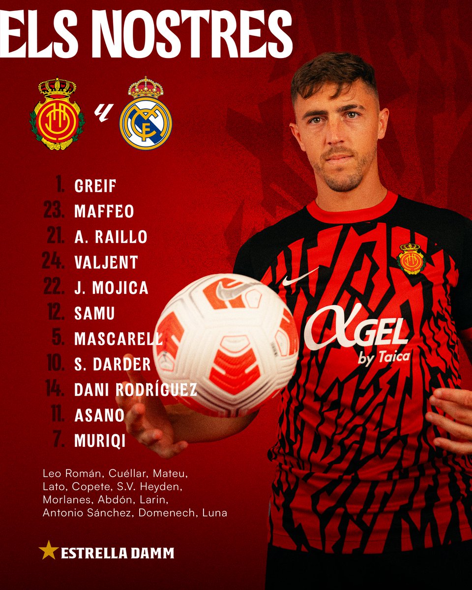 RCD_Mallorca's tweet photo. SÓN 𝐄𝐋𝐒 𝐍𝐎𝐒𝐓𝐑𝐄𝐒 ❤️🖤 https://t.co/udjWFvAHt8