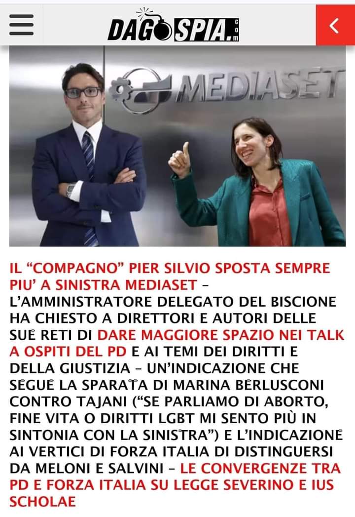 Mi duole ed infastidisce alquanto dirlo, ma possiamo tranquillamente affermare già oggi di sapere per volontà di chi cadrà il governo di centro destra eletto dagli italiani.
Tra "suggerimenti" della magistratura per avere in cambio una vita più tranquilla di quella del padre, e