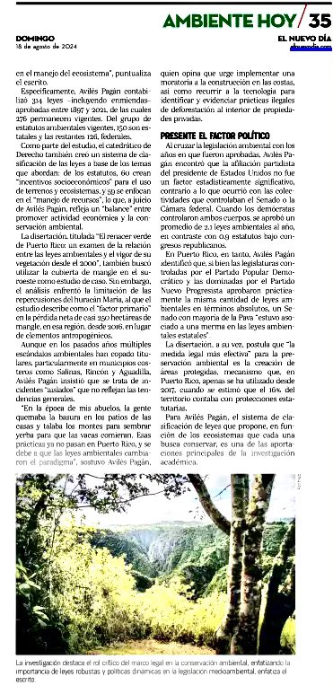 Hallazgos tesis doctoral Profesor Luis Aníbal Avilés, Catedrático <a href="/Derecho_UPR/">Escuela de Derecho</a> reseñados en artículo <a href="/ElNuevoDia/">El Nuevo Día</a>.