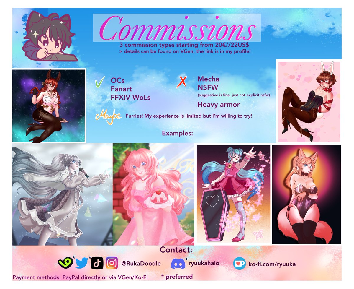 New comm sheet/overview post  °˖✧◝(⁰▿⁰)◜✧˖°

#VGenOpen