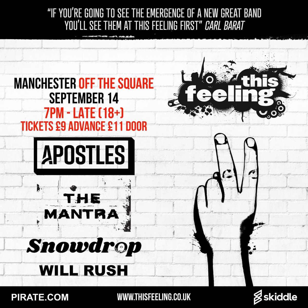 Just announced 🎸 Sept 14 Manchester Off the Square w/ <a href="/apostlesbanduk/">Apostles</a> <a href="/_TheMantra/">𝐓𝐇𝐄 𝐌𝐀𝐍𝐓𝐑𝐀</a> Snowdrop &amp; Will Rush

🎟️ skiddle.com/e/40008543