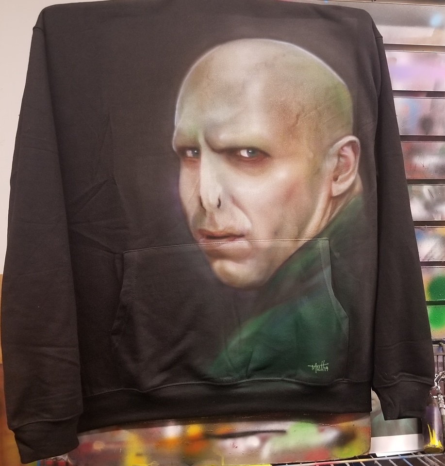 philly_airbrush's tweet photo. Airbrush Portrait Hoodie (Hoody) by Bryon "Mutt" Wackwitz @mutt_airbrush Mutt Airbrush Philadelphia PA @thatguymutt #airbrush  #philadelphia #philly #bryon_wackwitz #customairbrush #handmade #artcommunity #hoodie #hoody  #localart @TheArtistMutt #voldemort #harrypotter #art https://t.co/u6XBzU3MHb