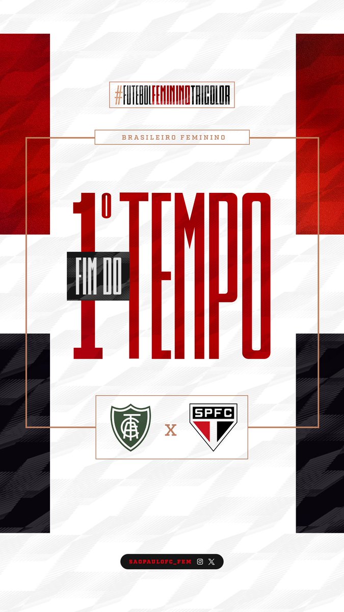 SaoPauloFC_Fem's tweet photo. Fim do primeiro tempo! #AMGxSPFC (1-1)
⚽️ Camilinha
#FutebolFemininoTricolor
#VamosSãoPaulo 🇾🇪 https://t.co/gnmJyisG1W