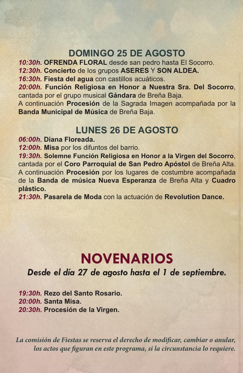 #BreñaBaja
Fiestas del Socorro 2024
#LaPalma #reservabiosfera #lapalmabiosfera
<a href="/Ayto_bbaja/">Ayuntam. Breña Baja</a> <a href="/Turismobbaja/">Turismo Breña Baja</a> <a href="/deportesbbaja/">Deportes Breña Baja</a> <a href="/culturabbaja/">Cultura de Breña Baja</a>