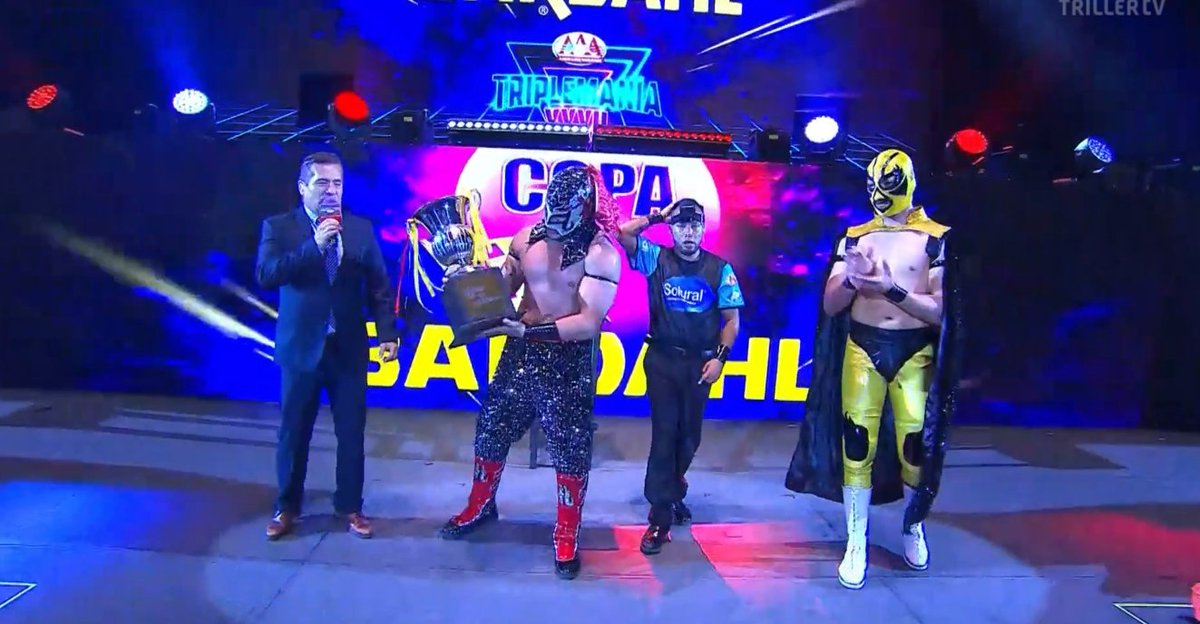 Muchas gracias a la gente que confío en mi el día de ayer me lleve la copa Triplemania y soy campeón latino americano vamos por más 

Gracias también a dios por cumplir otro sueño darme licencia y disfrutar este momento 

<a href="/mas_lucha/">Más Lucha</a> <a href="/luchalibreonlin/">Lucha Libre Online</a> <a href="/LuchaAztecaAAA/">Lucha Azteca AAA</a>