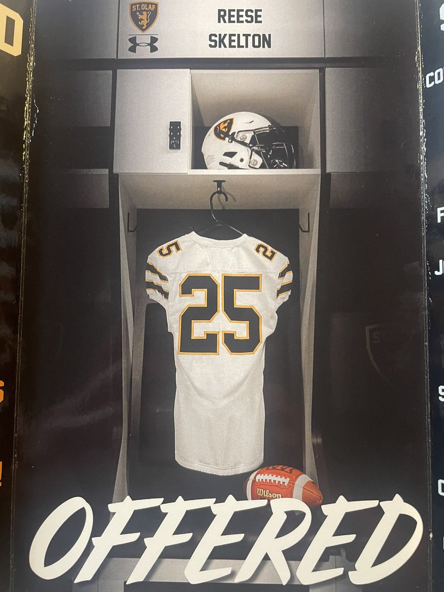 Reese Skelton (@reese_skelton66) on Twitter photo Thanks to a letter from <a href="/JamesKilian/">James Kilian</a>, I am grateful to receive an offer for a roster spot for <a href="/StOlafFB/">St. Olaf Football</a> Thanks to a letter from <a href="/JamesKilian/">James Kilian</a>, I am grateful to receive an offer for a roster spot for <a href="/StOlafFB/">St. Olaf Football</a>