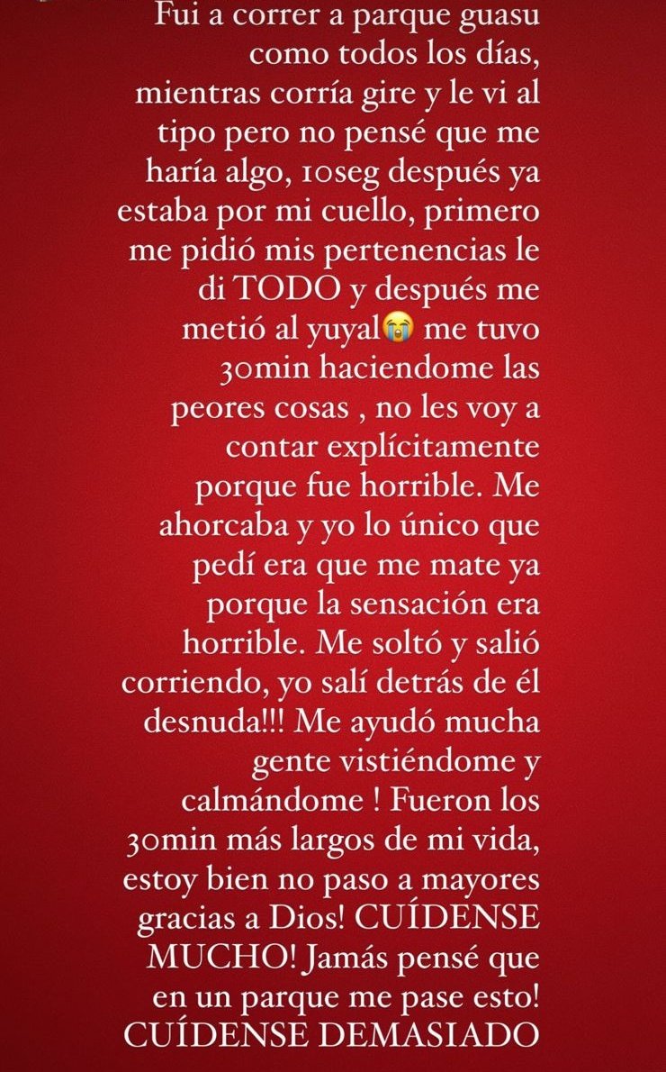 🚨DESGARRADOR TESTIMONIO DE LA JOVEN ABUSADA EN EL PARQUE GUASÚ.