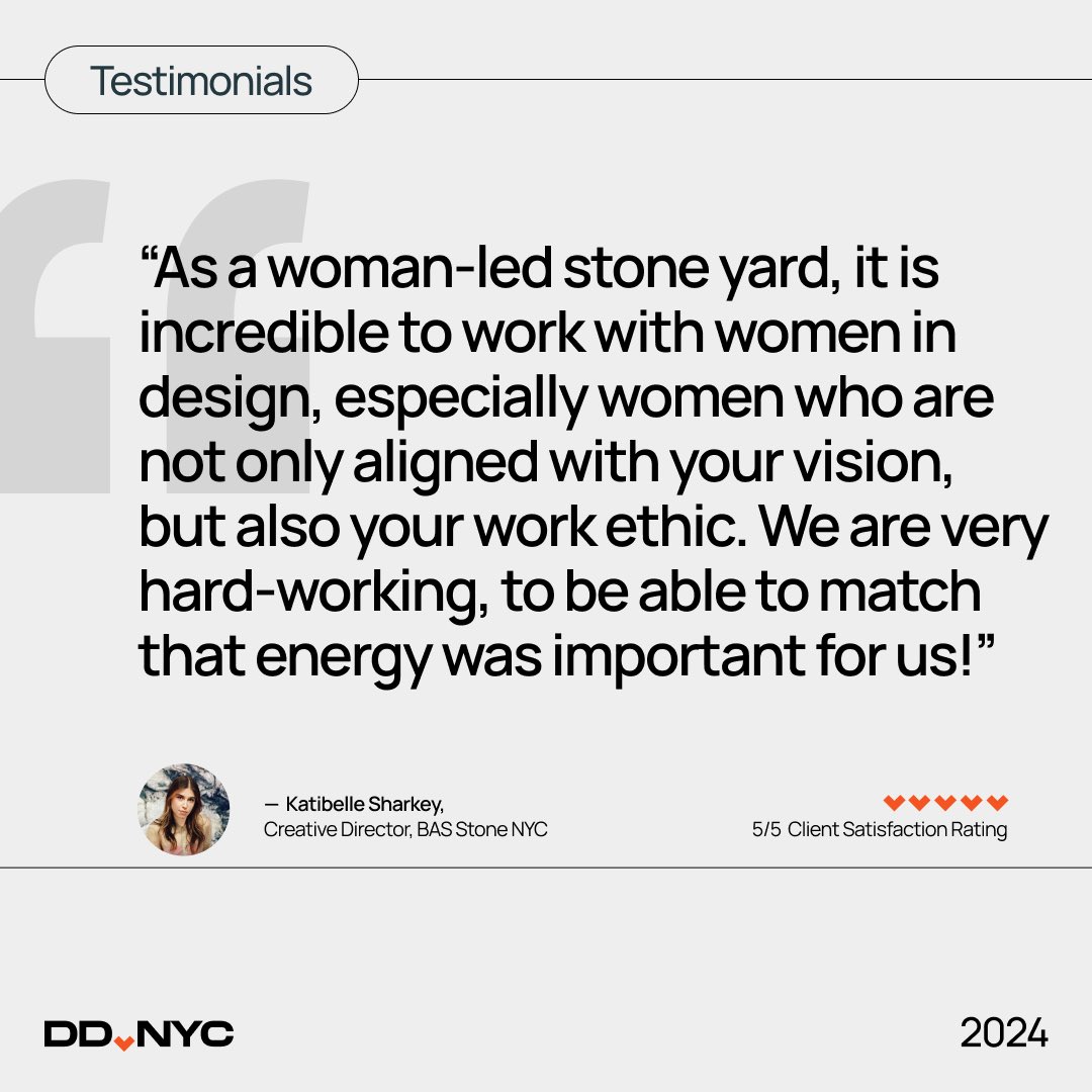 digitaldesignny's tweet image. We love our clients @basstonenyc! Recently, our DD.NYC® team took their brand to the next level with a new website and stunning video content. They left us a glowing review, and we couldn’t be more proud! More to come! 🚀

#DDNYC #BASStone #CreativeJourney