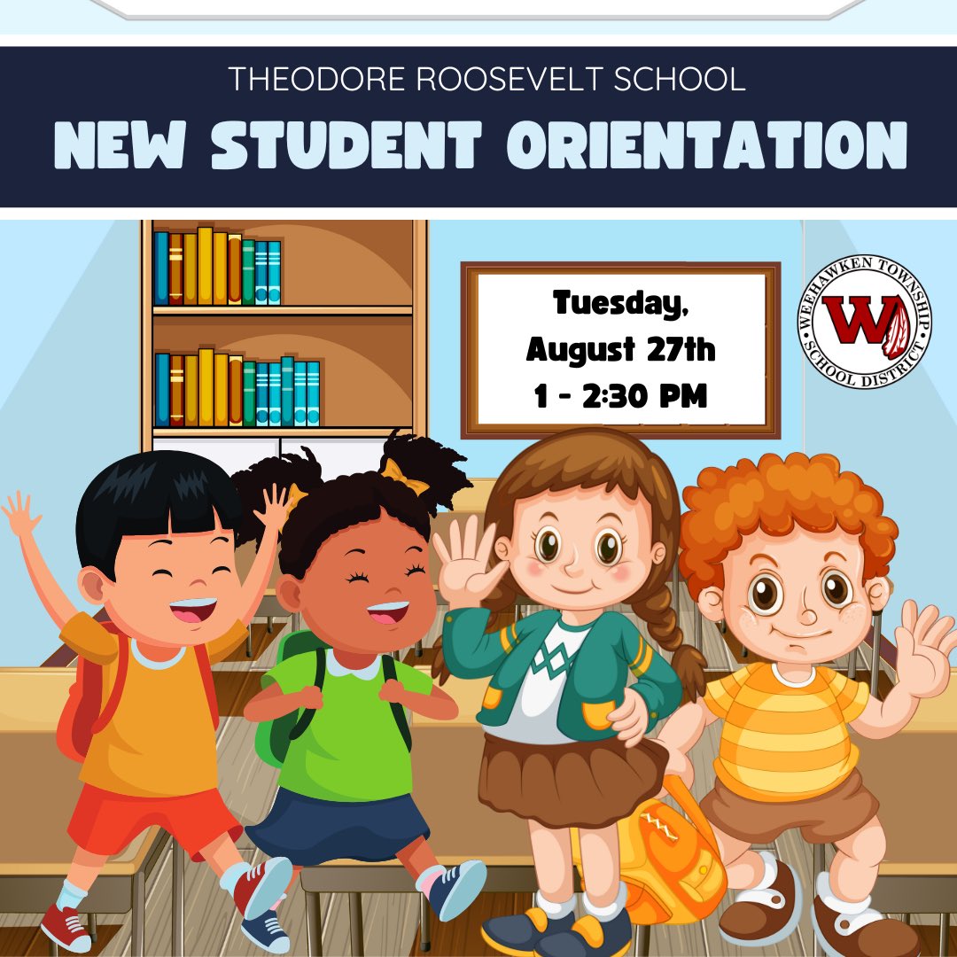 Weehawken Schools (@weehawkentsd) on Twitter photo TRS will host an orientation for grades 3-6 students who are new to the district on 8/27
#WeeWelcome
<a href="/EricCrespoEDU/">Eric Crespo</a> <a href="/FAmato53/">Francesca Amato</a> <a href="/al_orecchio/">Al Orecchio</a> <a href="/SuzanneMera/">Mrs. Mera</a> <a href="/DeStefanoEDU/">Dr. Nicholas J. DeStefano</a> <a href="/MrsCullinane/">Jacqueline Cullinane</a> <a href="/bcalligy/">Brian Calligy</a> <a href="/BriannaReganEDU/">Brianna Regan</a> <a href="/JColasurdoEDU/">Jillian Colasurdo</a> <a href="/Mr__Ferrer/">Cory Ferrer</a> <a href="/MissGarciaRM310/">Veronica Garcia</a> <a href="/gioahmad/">Gio Ahmad</a> TRS will host an orientation for grades 3-6 students who are new to the district on 8/27
#WeeWelcome
<a href="/EricCrespoEDU/">Eric Crespo</a> <a href="/FAmato53/">Francesca Amato</a> <a href="/al_orecchio/">Al Orecchio</a> <a href="/SuzanneMera/">Mrs. Mera</a> <a href="/DeStefanoEDU/">Dr. Nicholas J. DeStefano</a> <a href="/MrsCullinane/">Jacqueline Cullinane</a> <a href="/bcalligy/">Brian Calligy</a> <a href="/BriannaReganEDU/">Brianna Regan</a> <a href="/JColasurdoEDU/">Jillian Colasurdo</a> <a href="/Mr__Ferrer/">Cory Ferrer</a> <a href="/MissGarciaRM310/">Veronica Garcia</a> <a href="/gioahmad/">Gio Ahmad</a>