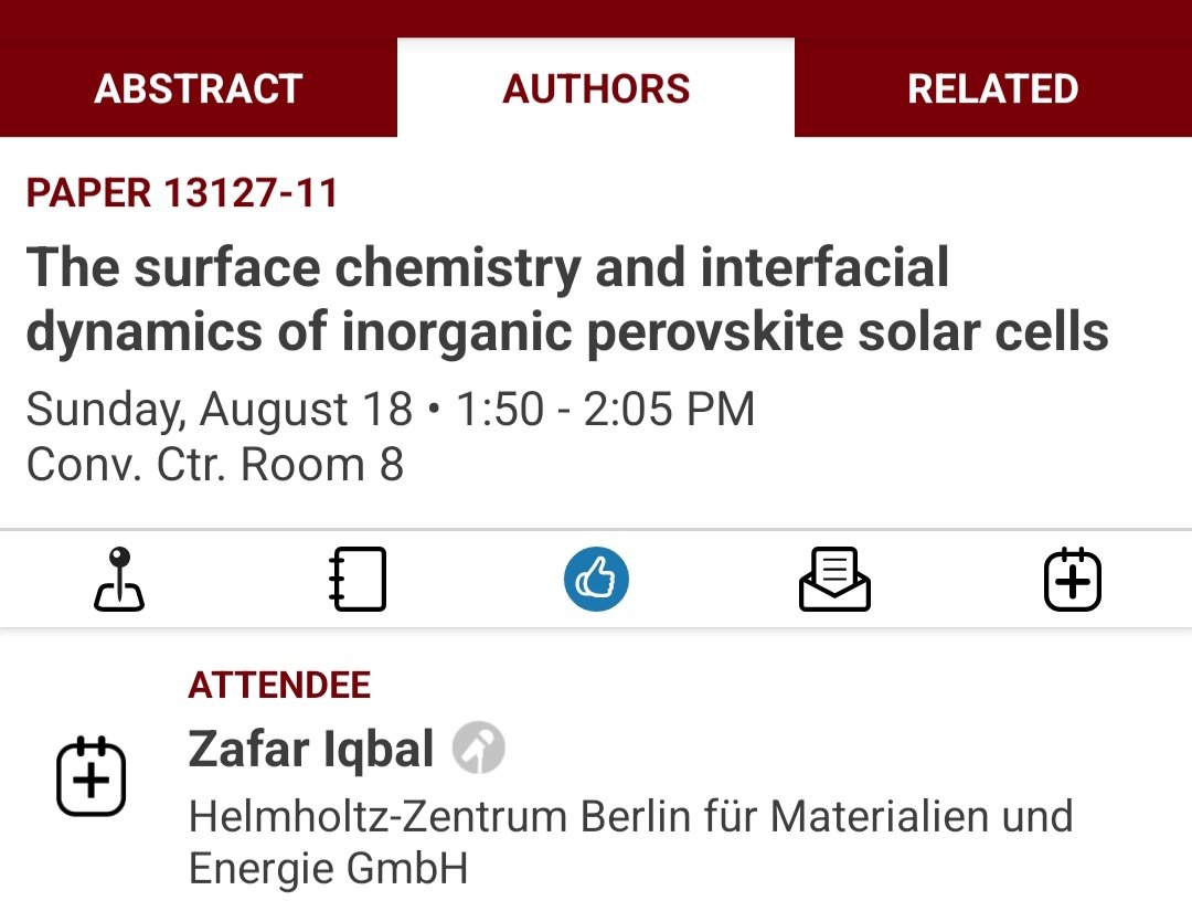 Zafar_chemist's tweet photo. I shall be presenting my recent work on Inorganic Perovskite Solar Cells. 
@SPIEtweets @HZBde @AntonioAbate83 https://t.co/0ebzN4Z8XJ