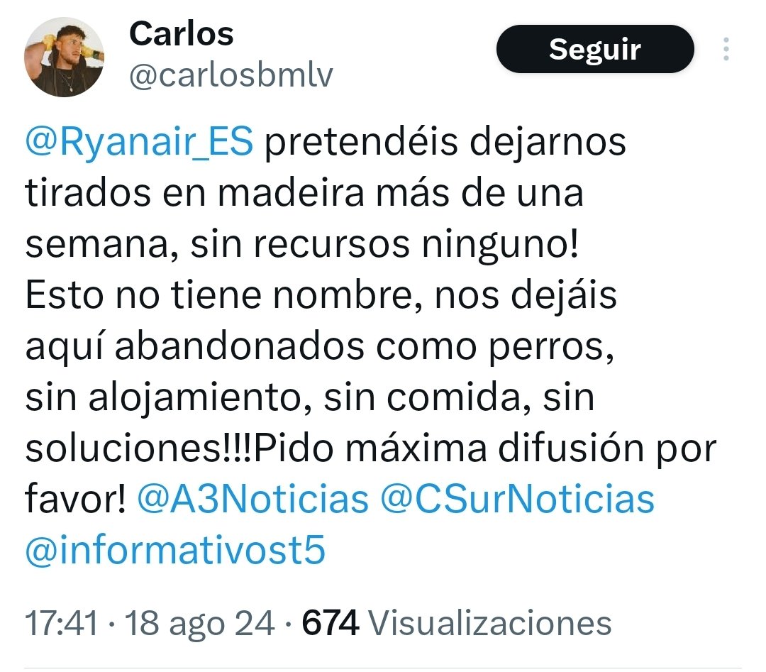 controladores's tweet photo. Volar a Madeira ✅️
Volar desde Madeira ❌️

Ryanair ha decidido dejar a sus pasajeros tirados a pesar de que el aeropuerto de Madeira opera como de costumbre. 

Mucho ánimo a los pasajeros. https://t.co/Bpx4NOcQdt