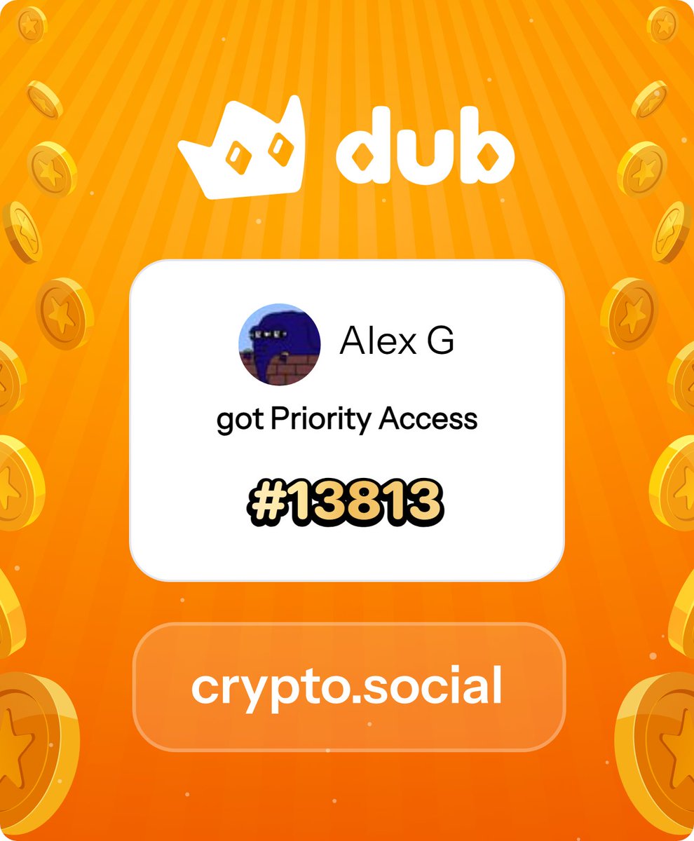 I just got Priority Access to Dub! Let’s make memecoins PvE again. Get in early™. dub.social