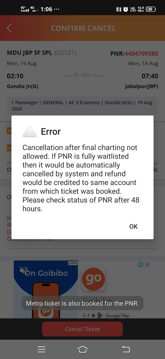 rishabhmishra50's tweet photo. How's this possible indian railway say if your train is running late so you can cancel your ticket and get full refund but this is not happening here why why why @AshwiniVaishnaw @RailMinIndia @RailwaySeva @PMOIndia @narendramodi @AmitShah https://t.co/wsn4jtUKIC