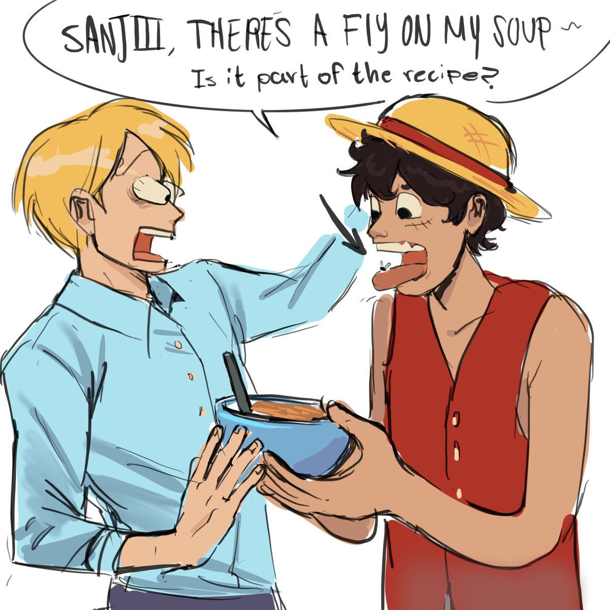 Princesssanjigf's tweet image. Fly on the soup 🪰#ONEPIECE #fanart