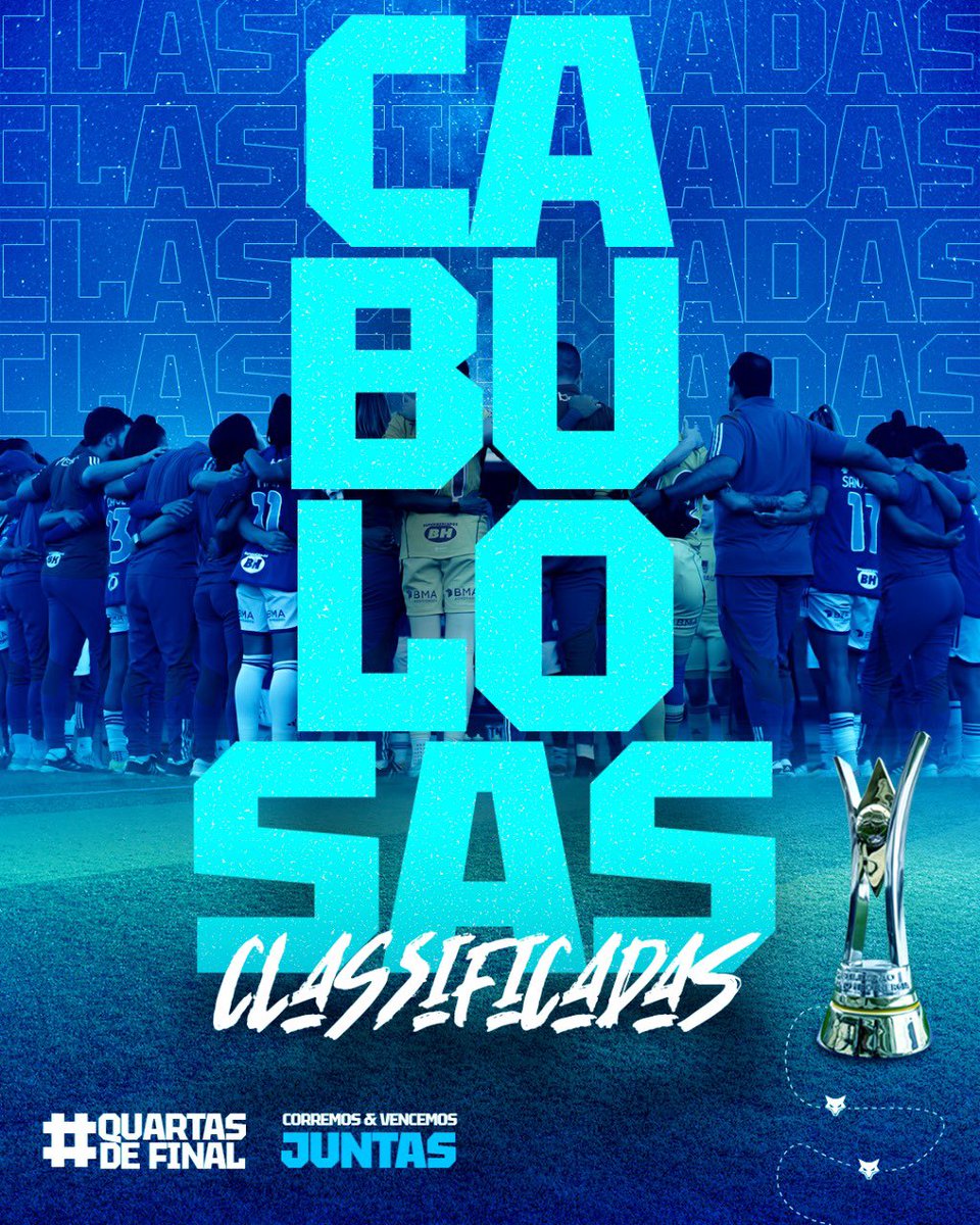 CruzeiroFem's tweet photo. 🦊 𝐂𝐀𝐁𝐔𝐋𝐎𝐒𝐀𝐒 𝐂𝐋𝐀𝐒𝐒𝐈𝐅𝐈𝐂𝐀𝐃𝐀𝐒! O Cruzeiro está confirmado nas quartas de final do Brasileirão. 

Jogamos juntas, corremos juntas e vencemos juntas. 🩵 

#AsCabulosasNoBrasileirão https://t.co/nwCWINvcd8