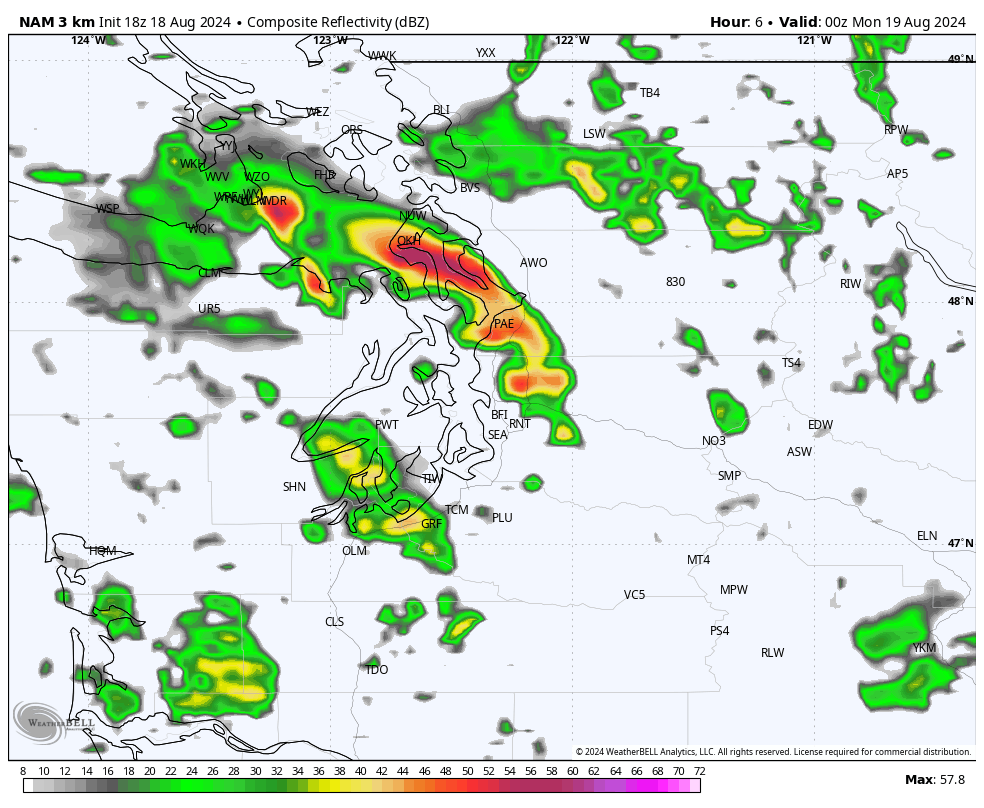 WhidbeyWXGuy's tweet photo. OMG. The 12z NAM now has a supercell going over the Northern Puget Sound around 5pm! This would have large hail, gusty winds, and lots of lightning. Not a guarantee but possible!
#wawx https://t.co/2L4P9Lf6pp