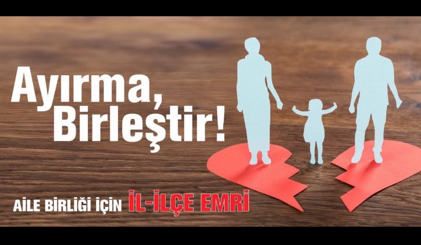 Başka çözüm varsa yıl içinde planlanmalıydı, 1 yıl daha aileler ayrı kalmasın. Tek çare İl Emri 
<a href="/tcmeb/">Millî Eğitim Bakanlığı</a> 
<a href="/tcbestepe/">T.C. Cumhurbaşkanlığı</a> 
<a href="/Yusuf__Tekin/">Yusuf Tekin</a> 
<a href="/RTErdogan/">Recep Tayyip Erdoğan</a> 
#İlEmriEsittirAile 
 #MagduriyetDegilBayramOlsun
