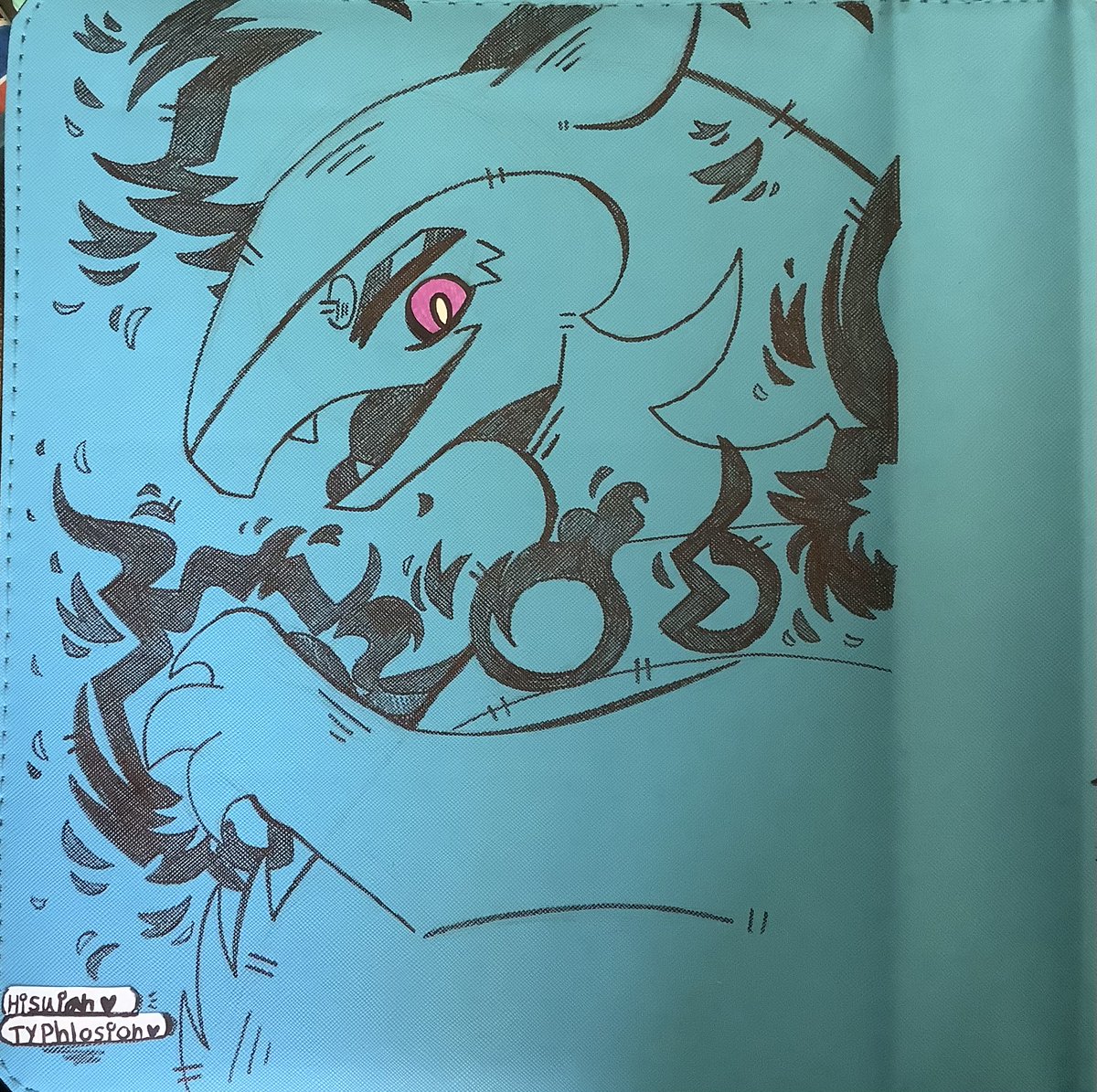 Just finished drawing on my pokemon card binder hope yall like it :P #hisuian_typhlosion #typhlosion #pokemon #pokemonfa