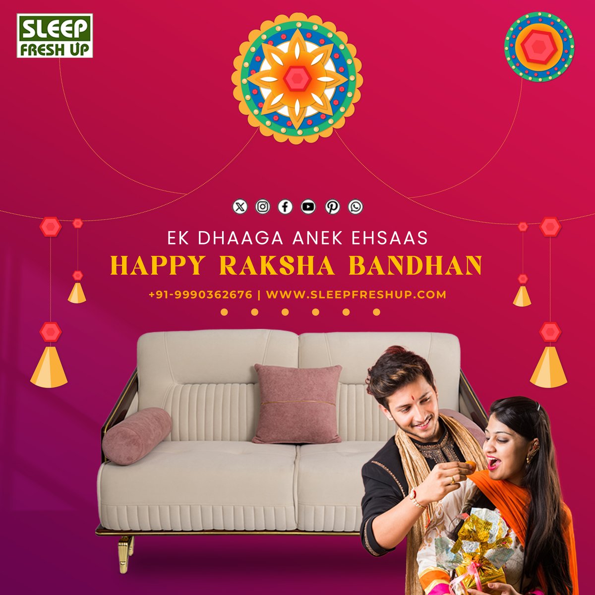 sleepfreshup (@sleepfreshup) on Twitter photo ๐ Celebrating the eternal bond of love and protection on this Raksha Bandhan! ๐ .
๐๐ง๐ช๐ฎ๐ข๐ซ๐ฒ ๐๐จ๐ฐ:
+91-9990362676
sleepfreshup.com
info@sleepfreshup.com
#HomeDecor #FurnitureShopping #LuxuryLiving #DiscountShopping #SaleAlert #SiblingsForever #RakshaBandhan ๐ Celebrating the eternal bond of love and protection on this Raksha Bandhan! ๐ .
๐๐ง๐ช๐ฎ๐ข๐ซ๐ฒ ๐๐จ๐ฐ:
+91-9990362676
sleepfreshup.com
info@sleepfreshup.com
#HomeDecor #FurnitureShopping #LuxuryLiving #DiscountShopping #SaleAlert #SiblingsForever #RakshaBandhan