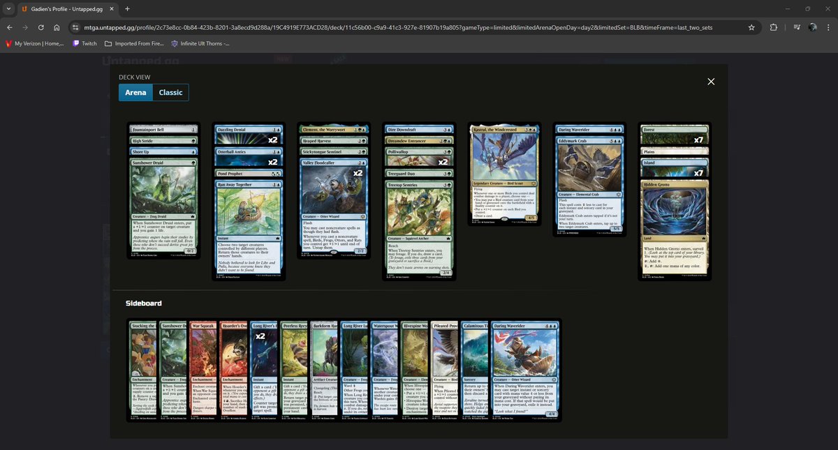 Gadien5's tweet photo. Day 2 of arena open. Managed to 3-1 the first draft feeling uncomfortable with UG. Then ended 2-1 in the second draft with RG for my first cash-in of the opens. All in all I did better than I expected so I'm happy with this outcome! https://t.co/fwXLstDCKN