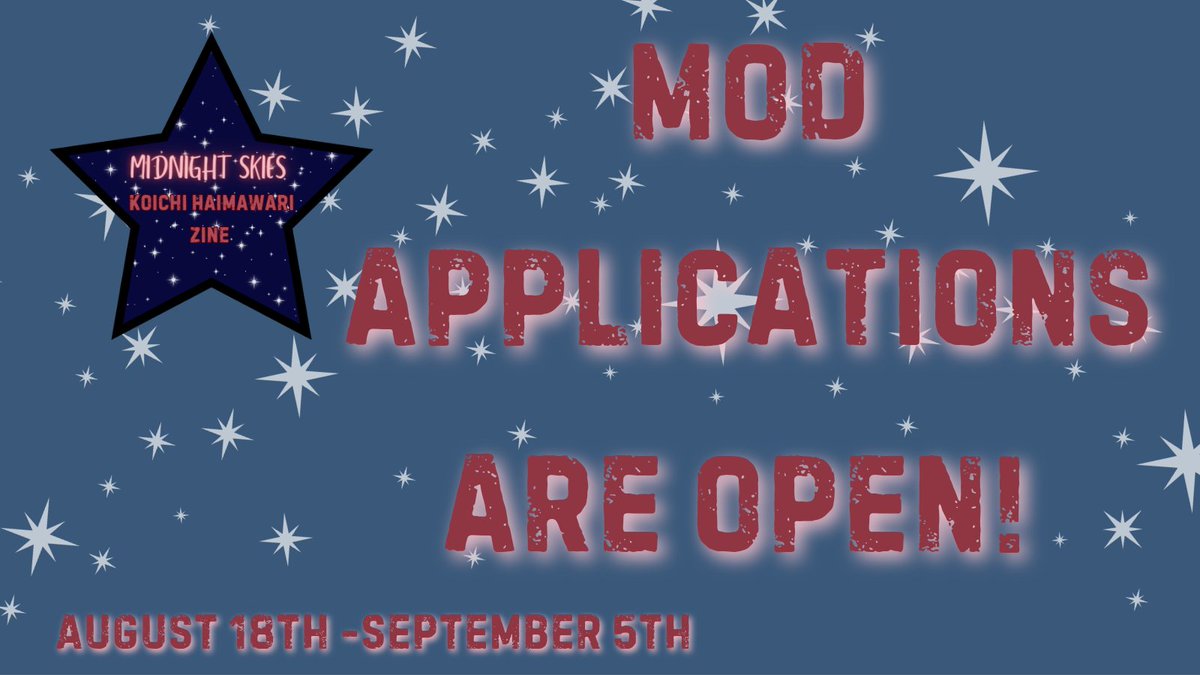 KoichiZine's tweet photo. with the zine being free digital, we are looking for a formatting mod and an art mod! you can find the guidelines and job descriptions our carrd! 

https://t.co/PBOXQVaKLW

you can find the mod applications below! https://t.co/VXxG8xNnWo