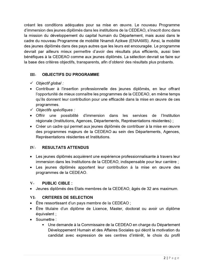 BeninDiplomatie's tweet image. #Opportunités | Candidatez au programme d’immersion des jeunes dans les Institutions de la CEDEAO pour l’année 2025 de @ecowas_cedeao. 

Date de la clôture de l’appel : 31 août 2024. 

- Informations et candidature : ecowas.int/nwp_events/pro…