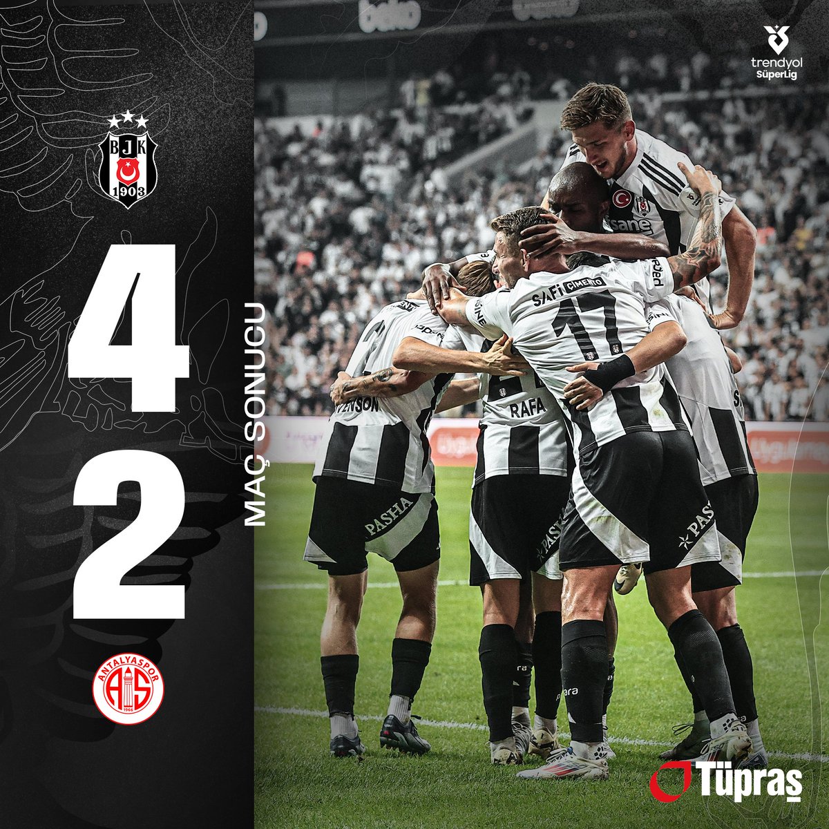 Trendyol Süper Lig'in 2. haftasında <a href="/Besiktas/">Beşiktaş JK</a>: 4 <a href="/Antalyaspor/">Hesap.com Antalyaspor</a>:2