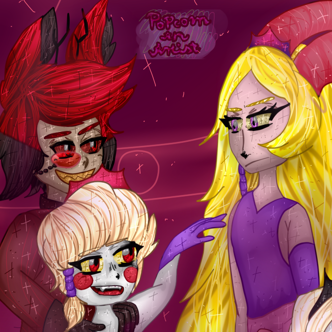 PopcornAnArtist's tweet photo. It took me a 'few' days, but it was worth it.π
#digitalart #digitalartfanart #hhfanart #HazbinHotelFanart #hhAlastor #hhcharlie #hhvaggie #hhlucifer #hhlilith #zestialmorde #carmillacarmine #odettecarmine #claracarmine #CharlieMorningstar #vaggie #chaggie #radioapple #zestmilla https://t.co/GrjlU7Bb9s