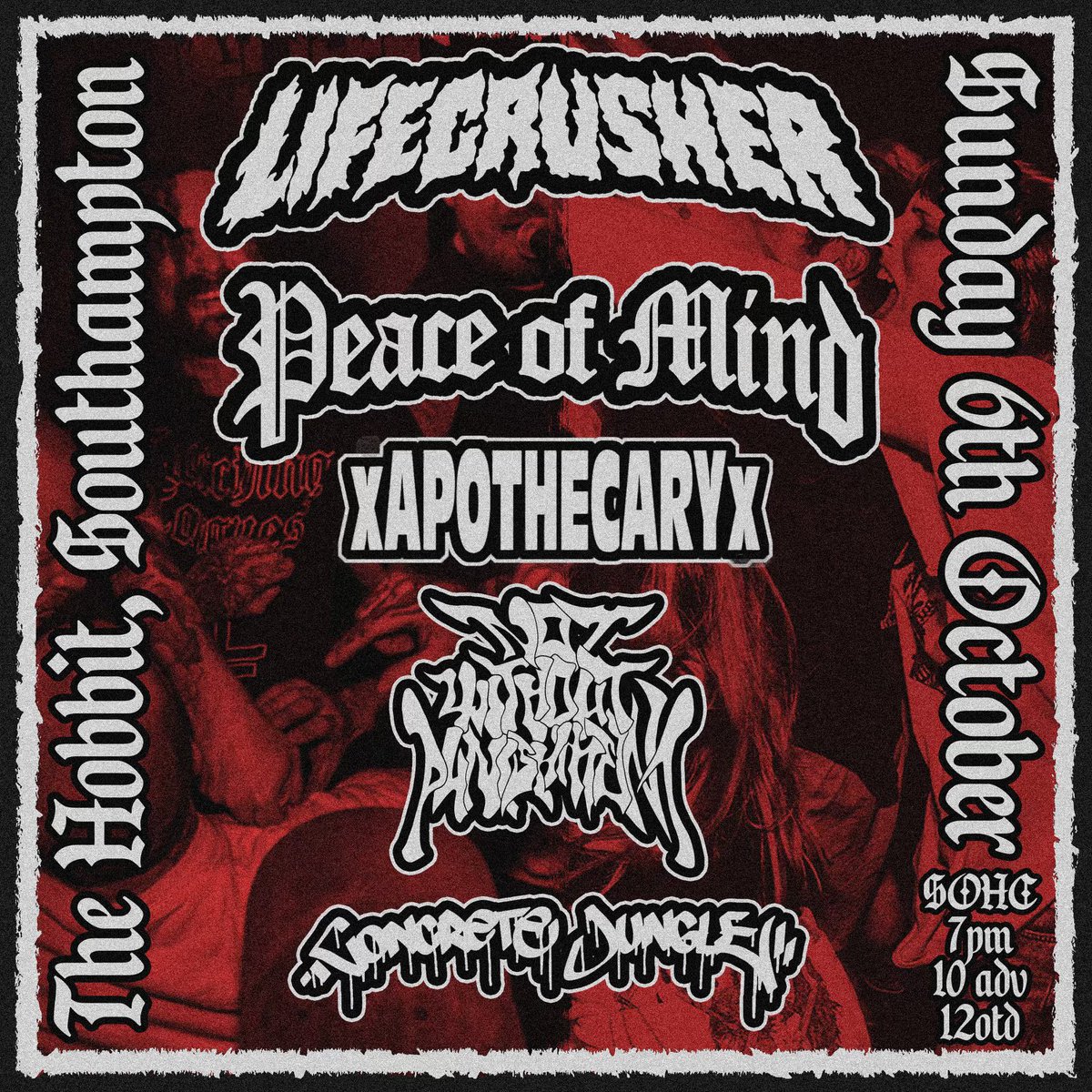 bringing euroland hardcore plus some favourites to soton october 6th

lifecrusher, peace of mind, xapothecaryx, nwp and concrete jungle

hxcfta.bigcartel.com/product/no-rel…