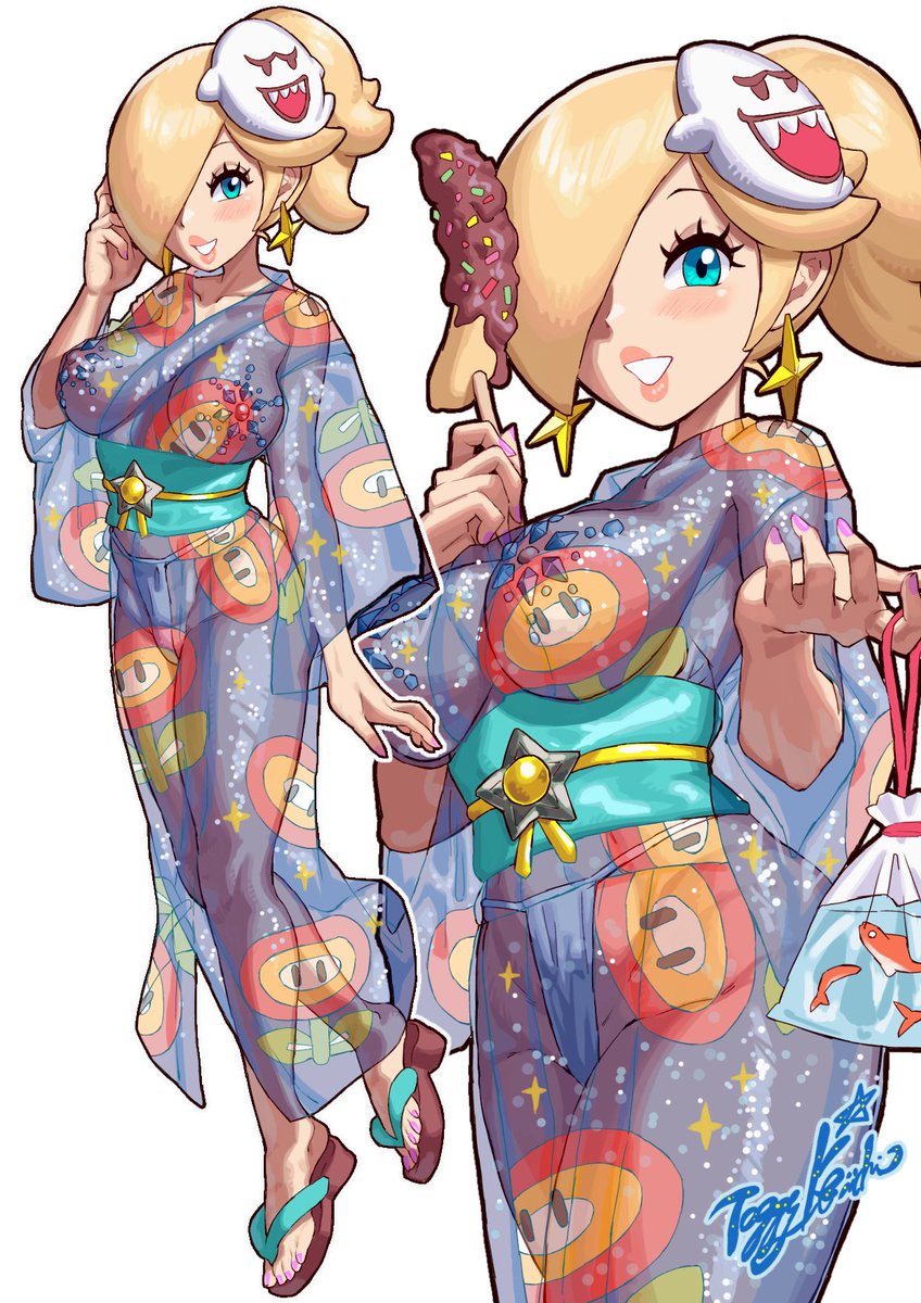 YaminoEkakinin's tweet photo. ロゼッタ様と夏祭りデート！👘🍌✨

Rosalina wearing a yukata at the festival！👘🍌✨ https://t.co/FEnKr2mi2U