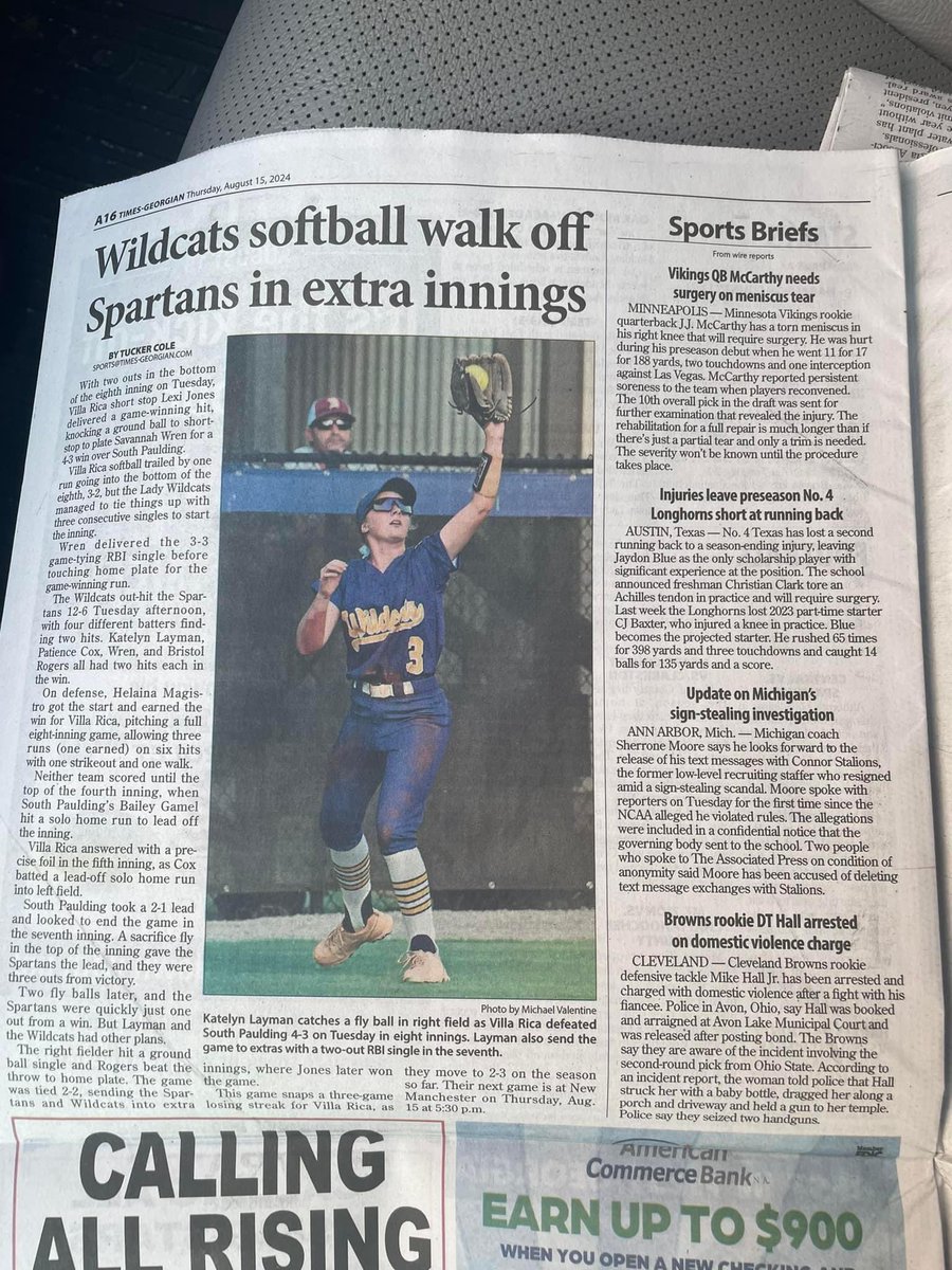 Taking advantage of my senior year with some newspaper action!! My girls and I had a huge region win!!#classof25 #VR