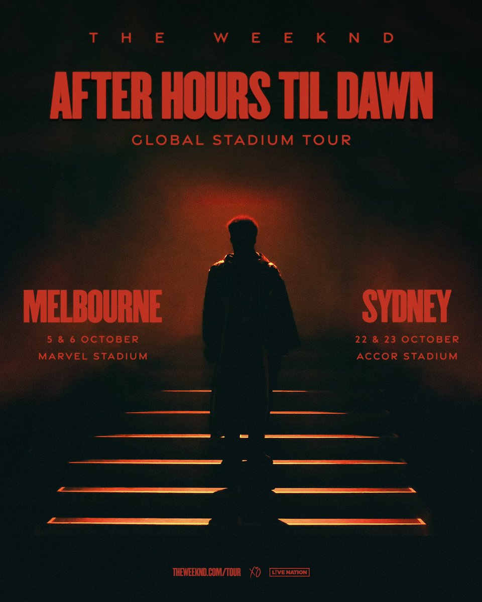 theweeknd's tweet photo. AUSTRALIA, I didn’t forget about you 🖤 See you in October. Ticket presale Aug 22. 🇦🇺
https://t.co/OgBYRWyVMV https://t.co/7c50KY7Quy
