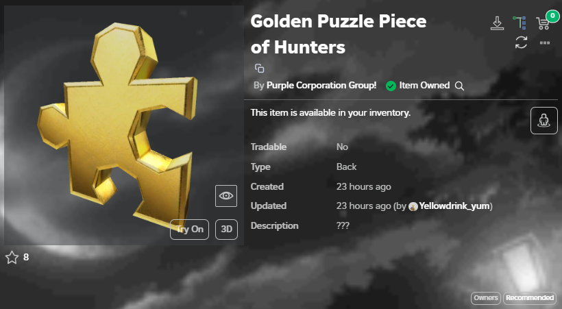 PurpleCorporat's tweet image. XX:25 

GAME  roblox.com/games/81005314…  

UGC ITEM  roblox.com/catalog/189855…

#Robloxfreeugc #robloxugc #Robloxfree