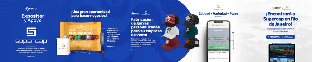 🤝 Supercap | Expositor y Apoyo

🧢 Supercap es una fábrica de gorras especializada en gorras planas y personalizadas hechas en Brasil con materias primas de la más alta calidad.