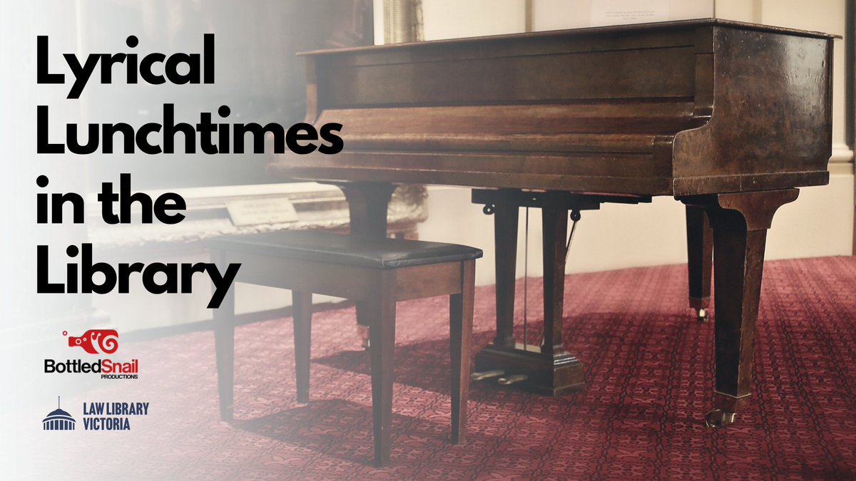 This week:  Enjoy classical music performed live by Bottled Snail at the Supreme Court Library 🎵🎶 

Thursday 22 August 1-2pm. Tickets are free. 

👉 Book now: events.humanitix.com/lyrical-luncht…
