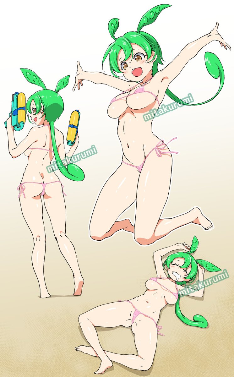 マイクロビキニのミクが流行るならマイクロビキニのずんだもんも流行ってほしいということで以前描いたのを('・ω・`) 