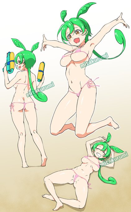 マイクロビキニのミクが流行るならマイクロビキニのずんだもんも流行ってほしいということで以前描いたのを('・ω・`) 