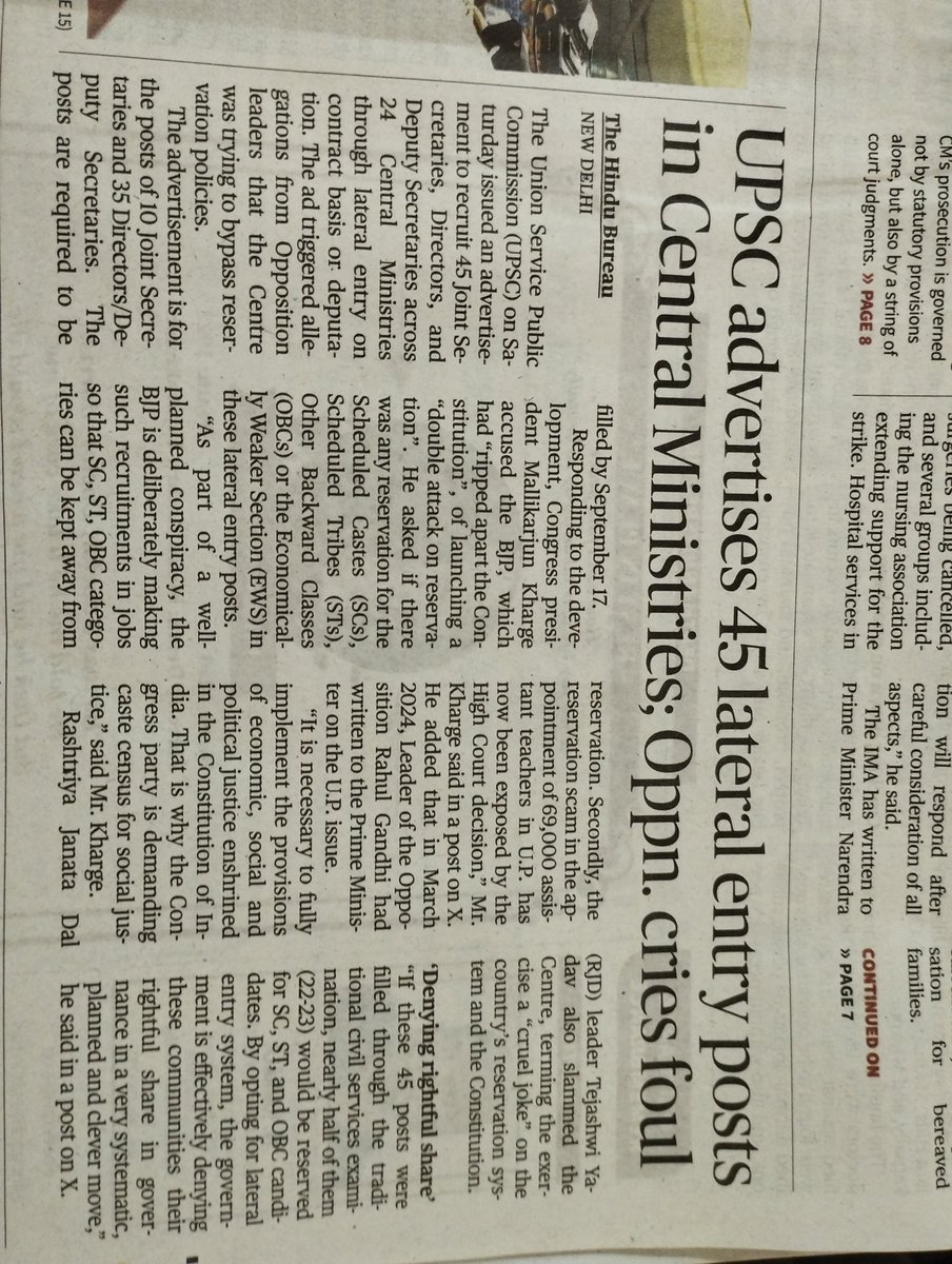 dr_vkt's tweet photo. Opposition leaders do not have proper understanding about the advertisement as these posts are contractual &amp; open to ALL(SC, ST, OBC,...). Main problem in the system: people belonging to Unreserved Category are not saying anything on quality and required skill for any position. https://t.co/Khu3grF9ie