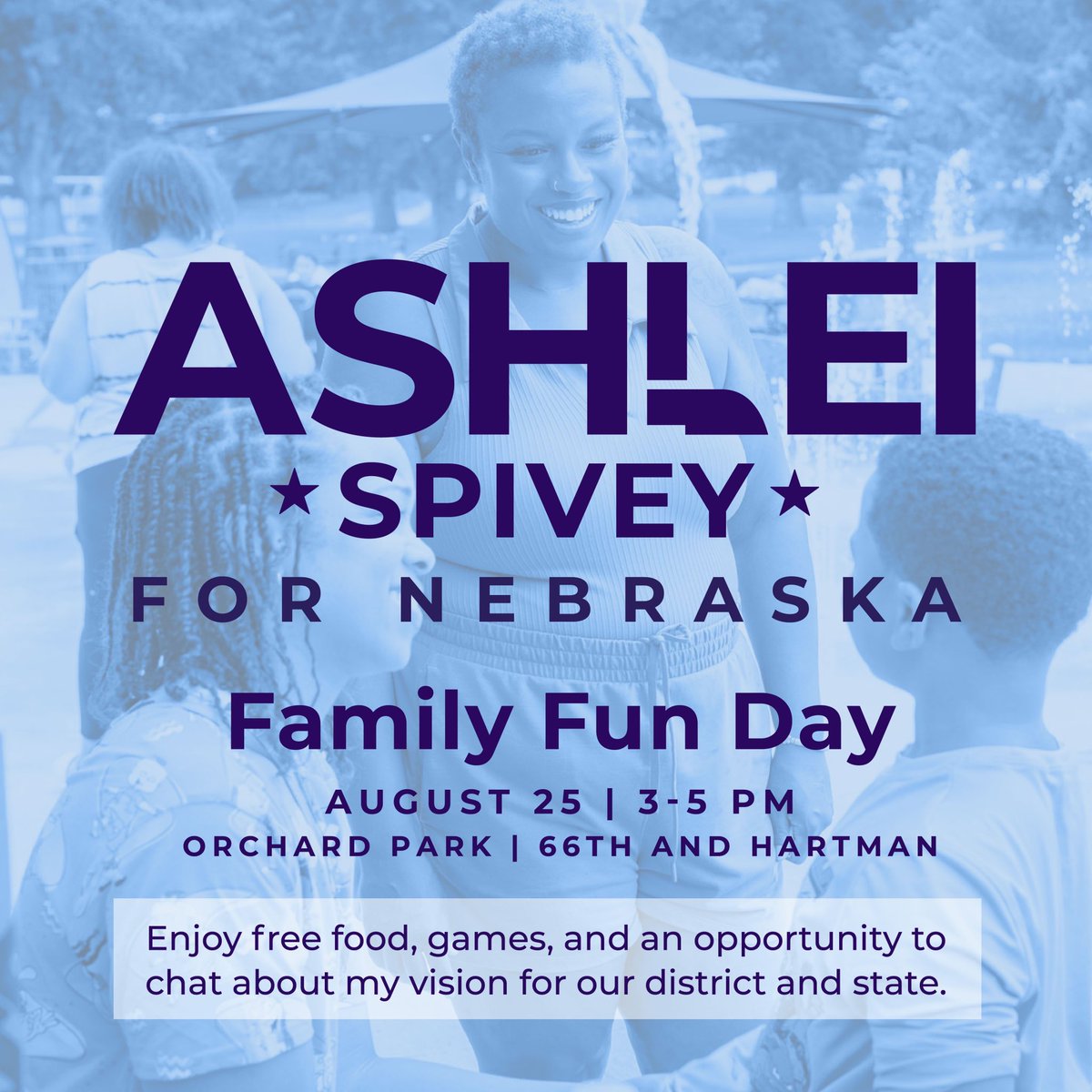 senatorspivey's tweet photo. We are just one week away from the Family Fun Day at Orchard Park. We will have games, food and a chance to vision for our district together. 

Click the link below to RSVP and see you there! 

https://t.co/Tye23kZOWs https://t.co/a0UrA2Nmu8