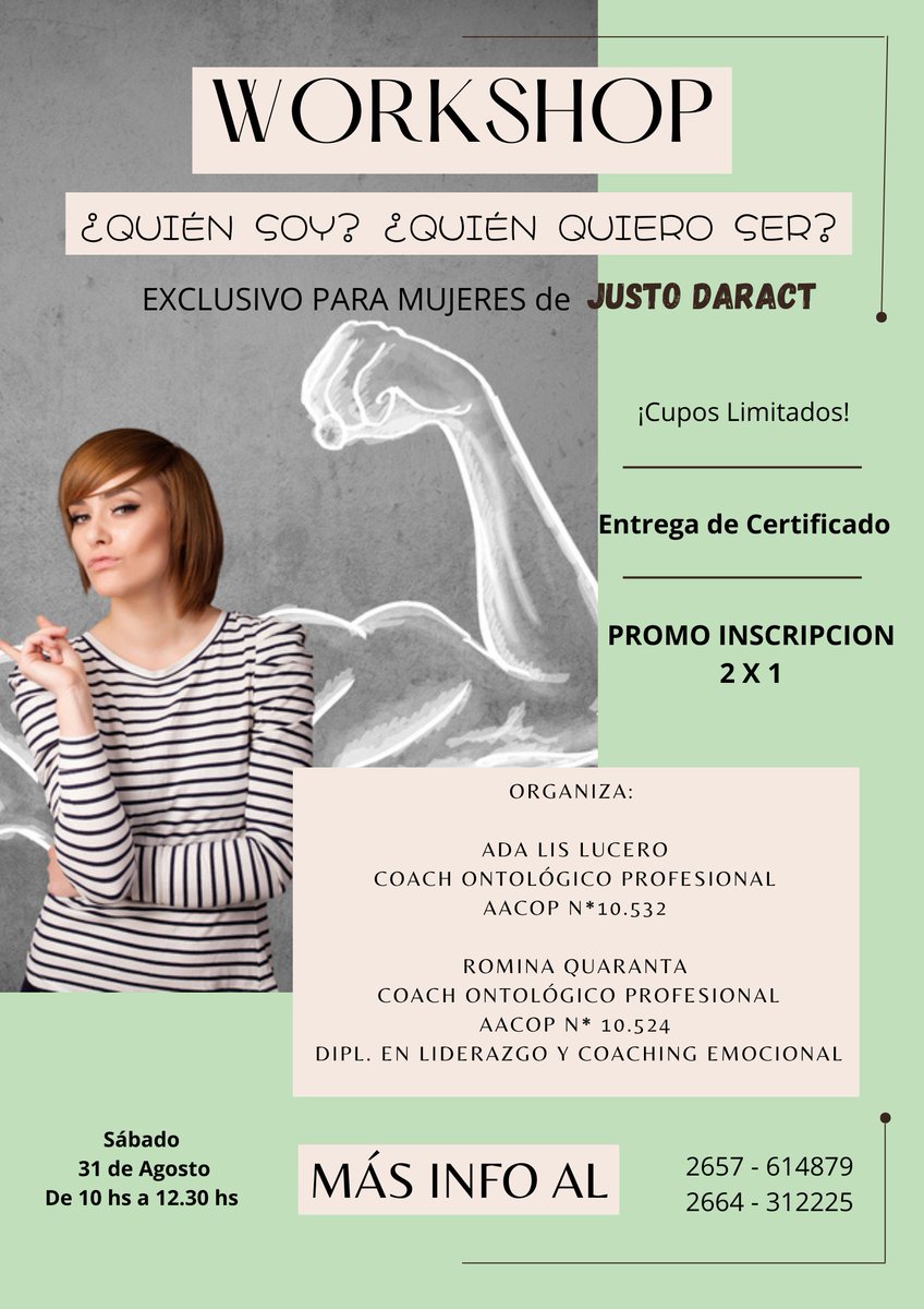 coachroquaranta's tweet photo. ATENCIÓN JUSTO DARACT.....se viene se viene y a pedido del público.
 ¿Te lo vas a perder?

CUPOS LIMITADOS👀
ENTREGA DE CERTIFICADOS😱
¿Estás dispuesta a cambiar tu vida?

#justodaract #workshop #emprenderalfacoaching https://t.co/7gsFrd9uJq