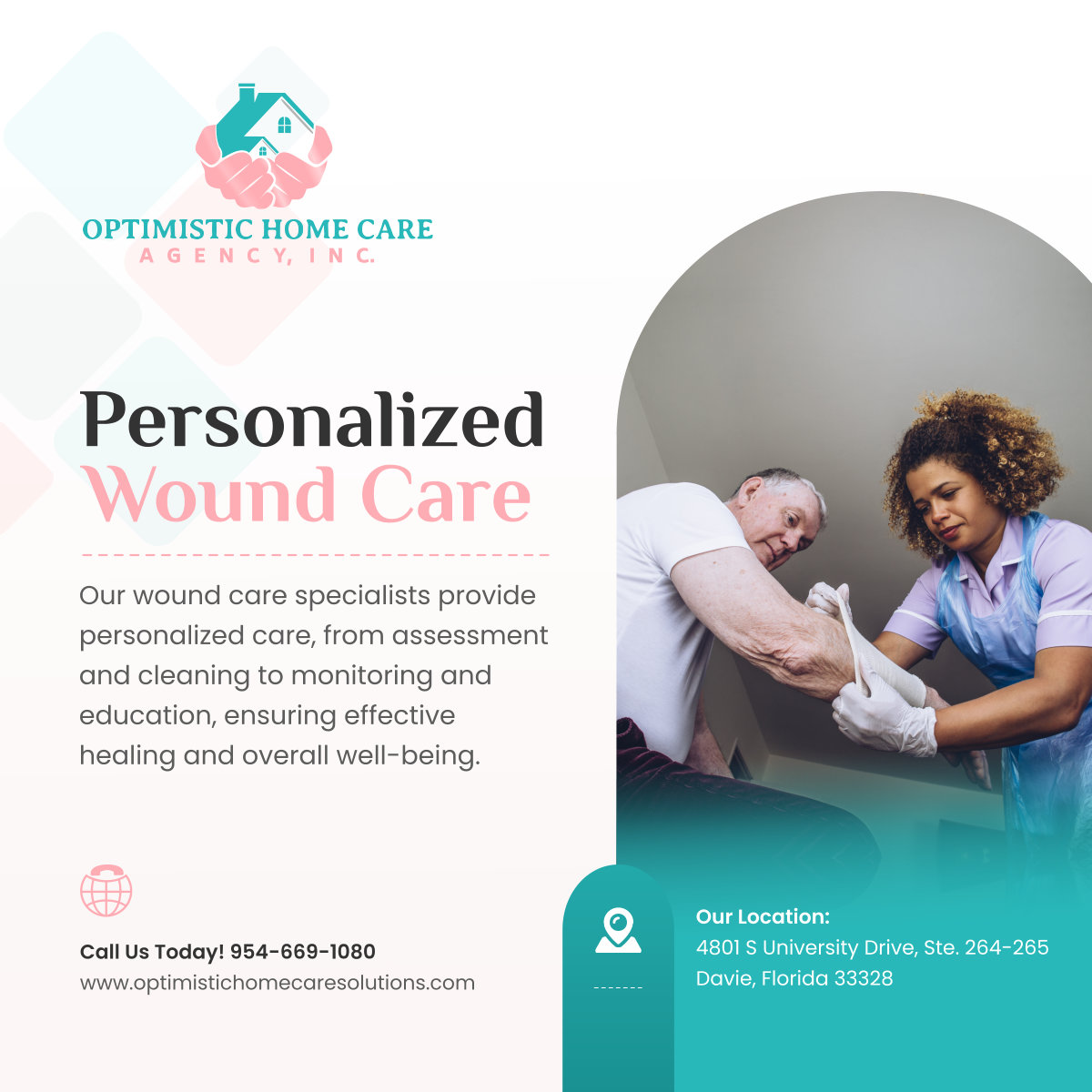 Optimistic39161's tweet photo. Trust our wound care specialists for personalized, effective healing. We ensure comprehensive care for your well-being. Learn more about our services. 

#DavieFL #HomeHealthCare #WoundCare #Healing #SpecializedCare https://t.co/HqD5QDpJvY