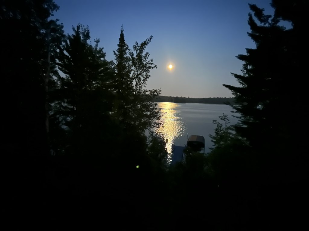 Tonight’s moon on the lake.