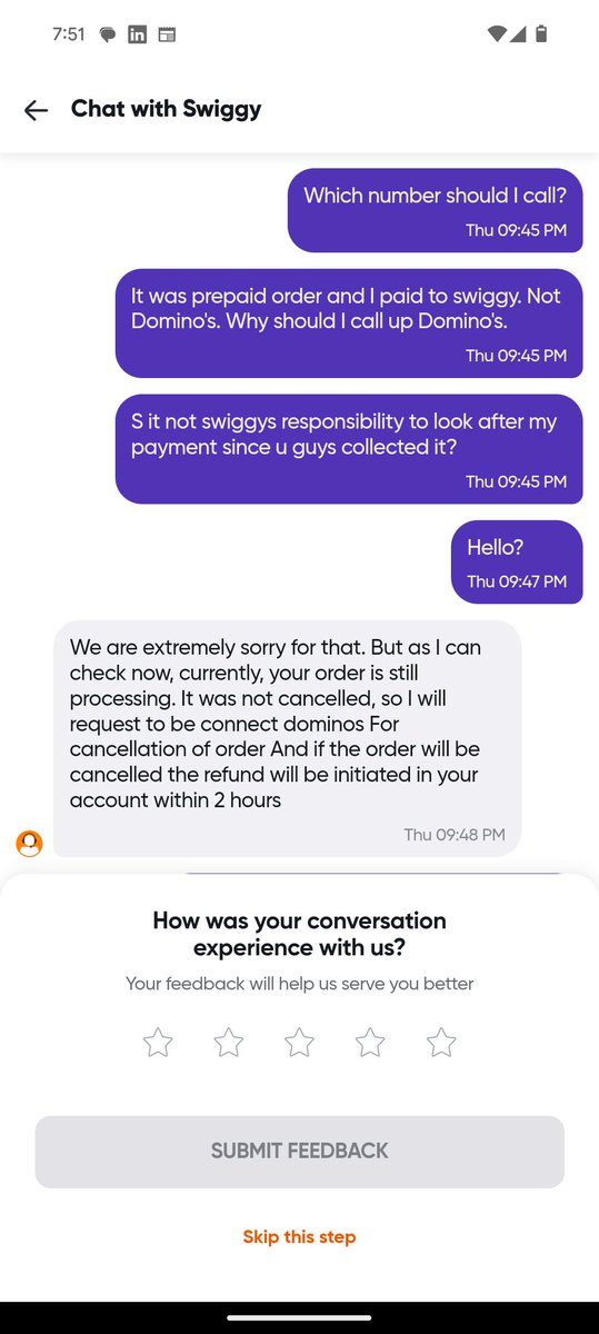 amit_sarda's tweet photo. I would ask #Swiggy and #DOMINO to refund my money. Please find pics for ref. https://t.co/KtyIANk6rb